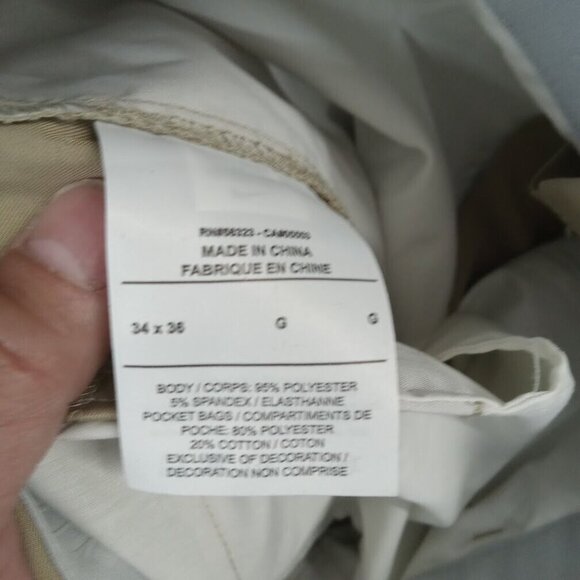 Nike Golf Pants Mens 36x34 Beige Khaki Essential Flex Unhemmed‎ Trousers Dri-Fit - Picture 8 of 10